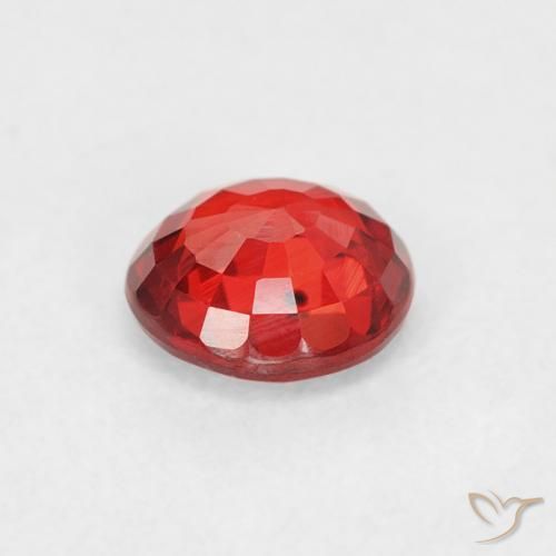 Zafiro Rojo claro natural de 0.73 ct, Redondo, VS