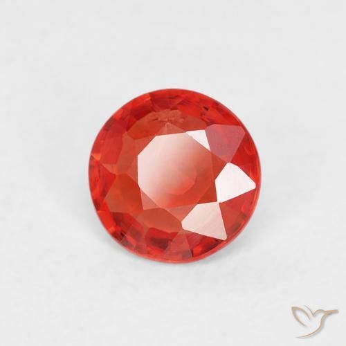 Zafiro Rojo claro natural de 0.51 ct, Redondo, VS