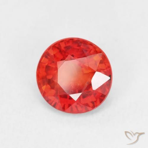Zafiro Rojo claro natural de 0.78 ct, Redondo, VVS-VS