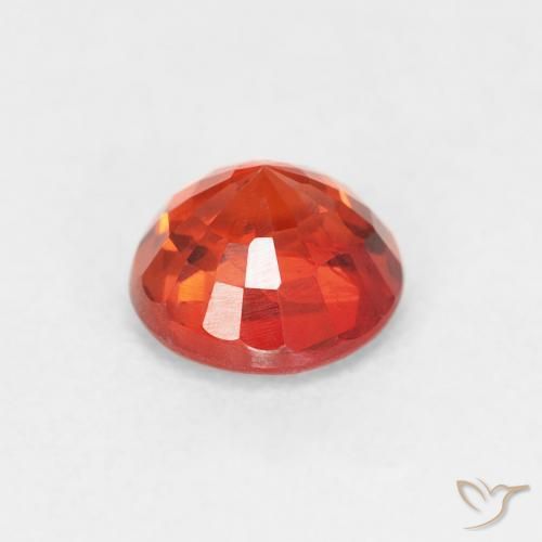 Zafiro Rojo claro natural de 0.78 ct, Redondo, VVS-VS