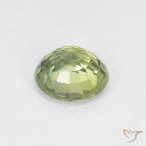 Zafiro Verde vivo claro natural de 0.85 ct, Redondo, VS