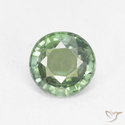 0.80ct Natural Verde bosque claro Zafiro, Redondo, VS
