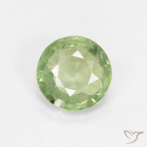 0.89ct Natural Verde lima Zafiro, Redondo, VS