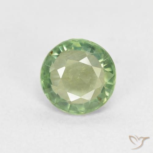 0.68ct Natural Verde salvia claro Zafiro, Redondo, VVS-VS