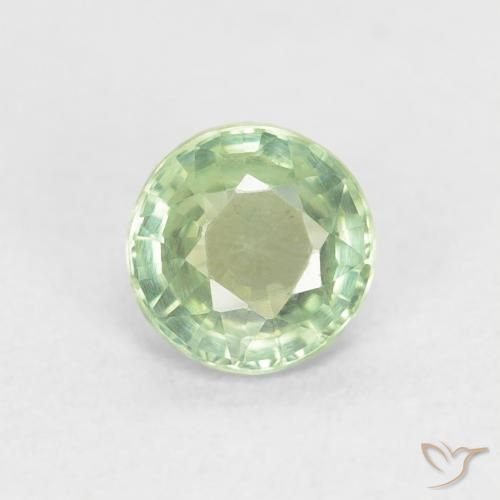 0.61ct Natural Verde claro Zafiro, Redondo, VS
