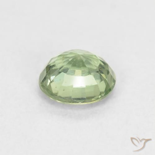 Zafiro Verde claro natural de 0.61 ct, Redondo, VS