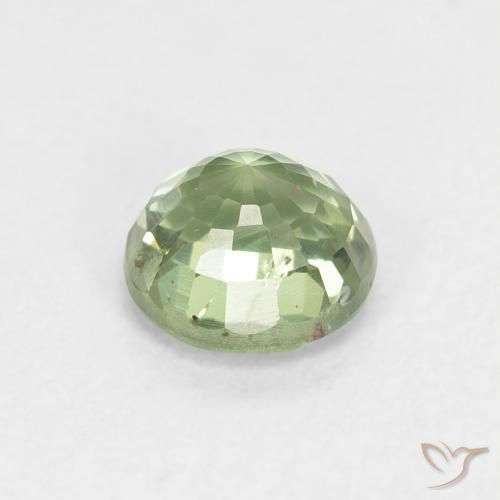 Zafiro Verde amarillo claro natural de 0.98 ct, Redondo, VS