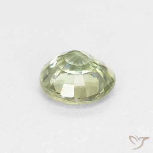 Zafiro Verde claro natural de 0.86 ct, Redondo, VS