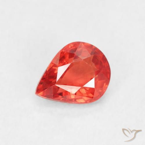 0.47ct Natural Naranja rojo intenso Zafiro, En forma de pera, VVS-VS