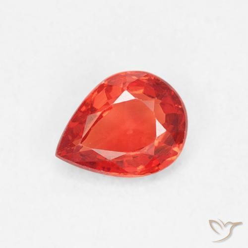 0.41ct Natural Rojo-naranja carmesí claro Zafiro, En forma de pera, VVS-VS