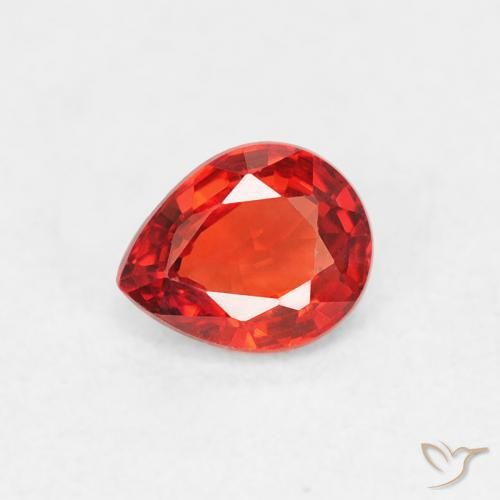 0.42ct Natural Rojo-naranja carmesí claro Zafiro, En forma de pera, VVS-VS