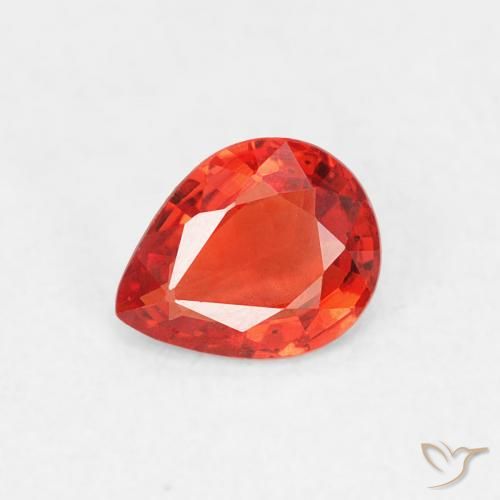 0.37ct Natural Naranja rojo intenso Zafiro, En forma de pera, VVS-VS