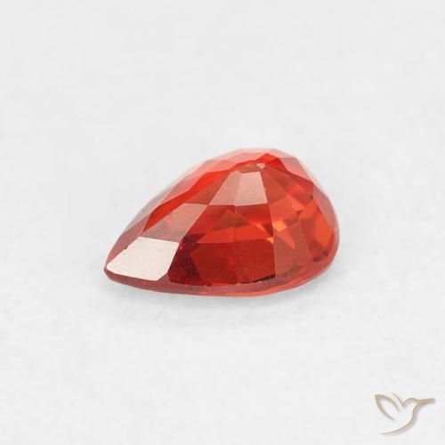 Zafiro Rojo medio natural de 0.40 ct, En forma de pera, VVS-VS