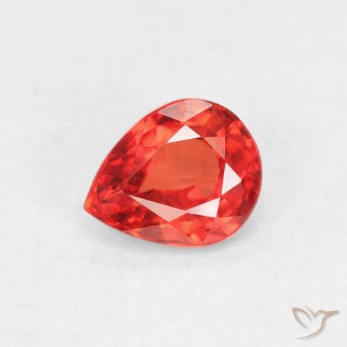 0.43ct Natural Rojo-naranja carmesí claro Zafiro, En forma de pera, VVS-VS