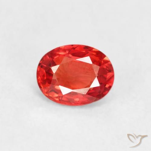 0.42ct Natural Naranja rojo intenso Zafiro, Ovalada, VVS-VS