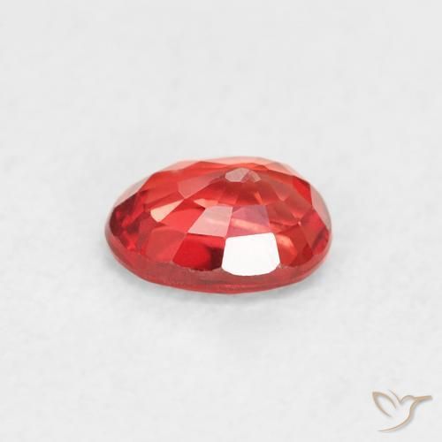 Zafiro Naranja rojo intenso natural de 0.42 ct, Ovalada, VVS-VS
