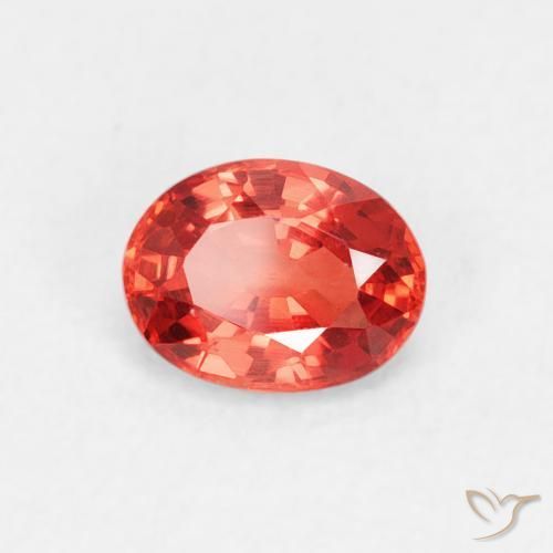 Zafiro Rojo carmesí claro natural de 0.46 ct, Ovalada, VVS-VS