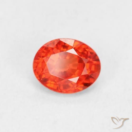 Zafiro Rojo medio natural de 0.47 ct, Ovalada, VVS