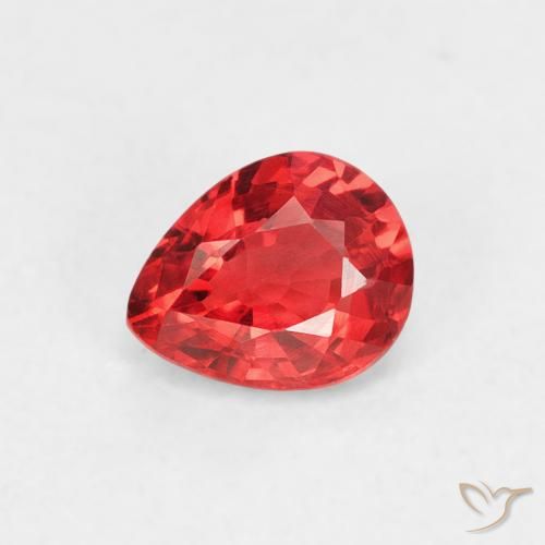 0.48ct Natural Rojo claro Zafiro, En forma de pera, VVS