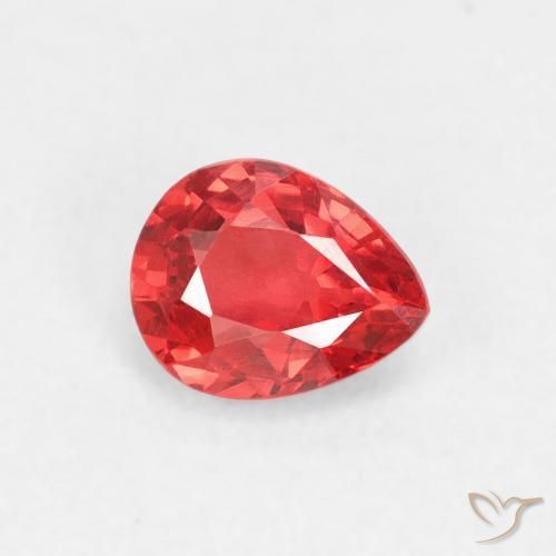 Zafiro Rojo claro natural de 0.48 ct, En forma de pera, VVS