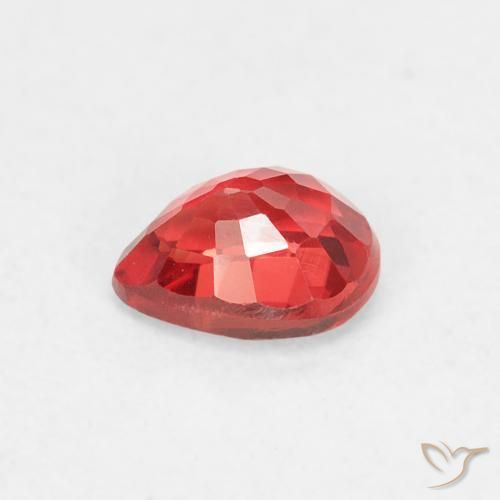 Zafiro Rojo claro natural de 0.48 ct, En forma de pera, VVS