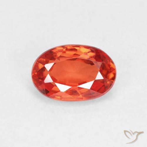 0.76ct Natural Naranja rojizo Zafiro, Ovalada, VVS-VS