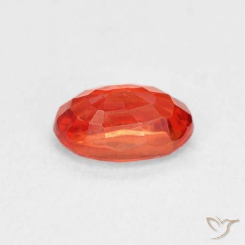 Zafiro Naranja rojizo natural de 0.76 ct, Ovalada, VVS-VS