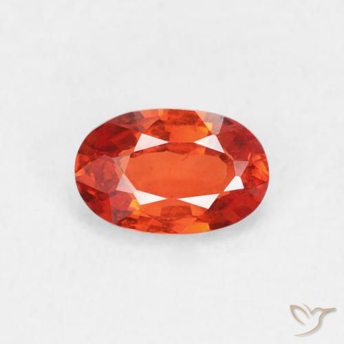0.56ct Natural Naranja rojizo Zafiro, Ovalada, VVS-VS
