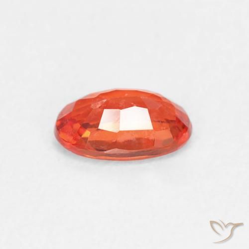 Zafiro Naranja rojizo natural de 0.56 ct, Ovalada, VVS-VS