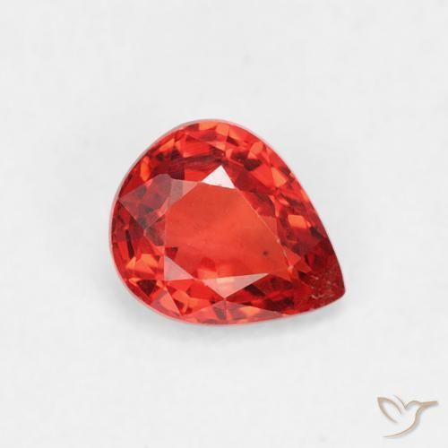 Zafiro Rojo claro natural de 0.44 ct, En forma de pera, VVS-VS