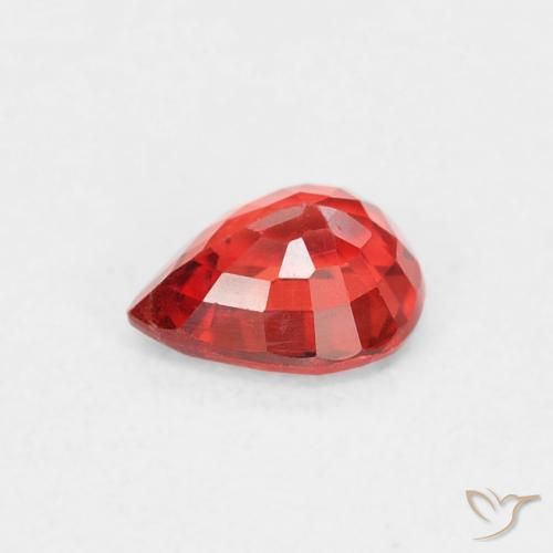 Zafiro Rojo claro natural de 0.44 ct, En forma de pera, VVS-VS