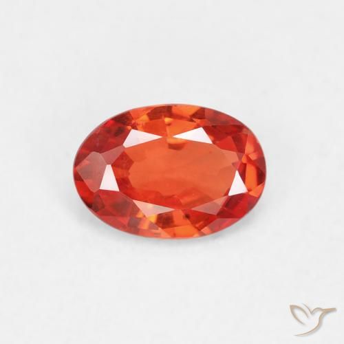 0.46ct Natural Naranja rojizo Zafiro, Ovalada, VVS-VS