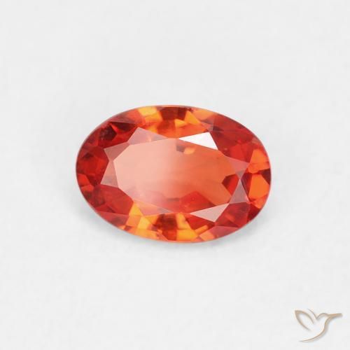 Zafiro Naranja rojizo natural de 0.46 ct, Ovalada, VVS-VS