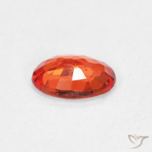 Zafiro Naranja rojizo natural de 0.46 ct, Ovalada, VVS-VS