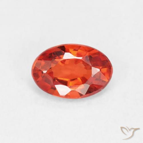 0.53ct Natural Naranja rojizo Zafiro, Ovalada, VVS-VS