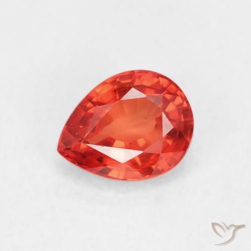 0.55ct Natural Rojo medio Zafiro, En forma de pera, VVS-VS