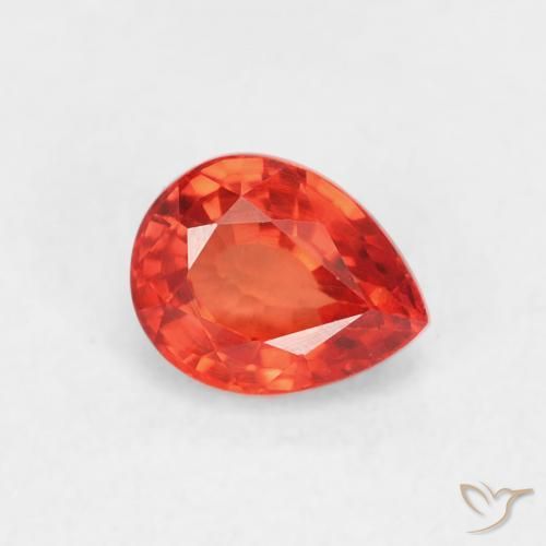 Zafiro Rojo medio natural de 0.55 ct, En forma de pera, VVS-VS