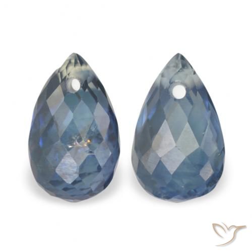 1.08ctw Natural Azul marino Zafiro, Corte Briolette, VS-SI