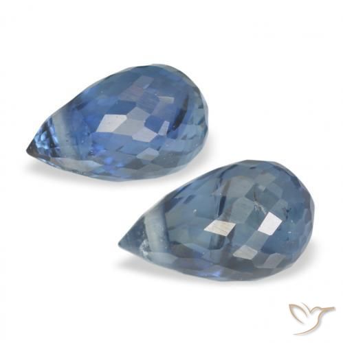 Gemas de Zafiro Azul natural de 1.51 ct, Corte Briolette, VS