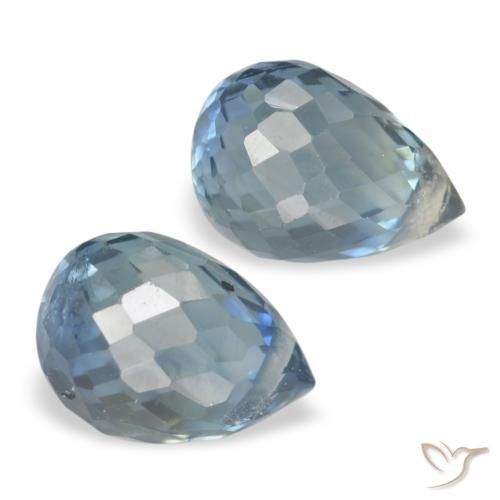 Gemas de Zafiro Cerceta natural de 1.44 ct, Corte Briolette, VS