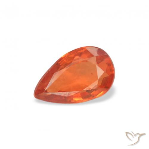 0.52ct Natural Naranja medio Zafiro, En forma de pera, VS