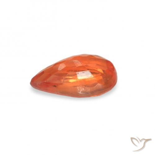 Zafiro Naranja medio natural de 0.52 ct, En forma de pera, VS