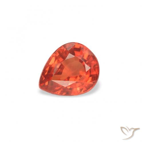 0.51ct Natural Naranja cálido Zafiro, En forma de pera, VS