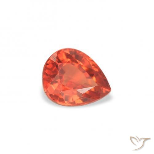 Zafiro Naranja cálido natural de 0.51 ct, En forma de pera, VS
