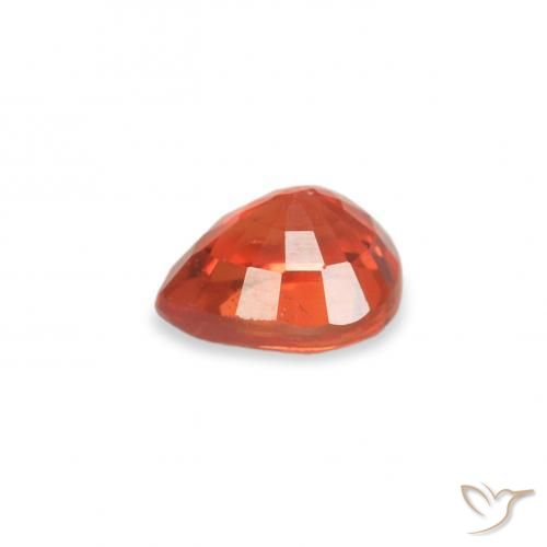 Zafiro Naranja cálido natural de 0.51 ct, En forma de pera, VS