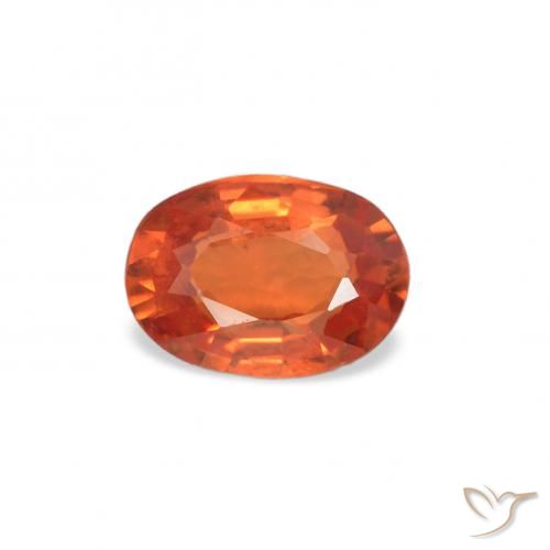 0.46ct Natural Naranja medio Zafiro, Ovalada, VS