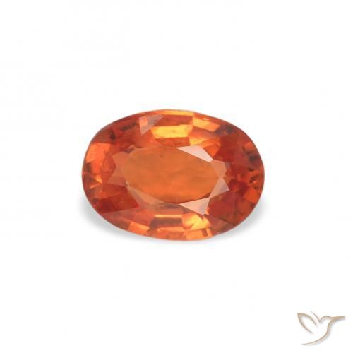 Zafiro Naranja medio natural de 0.46 ct, Ovalada, VS