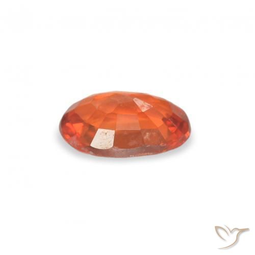 Zafiro Naranja medio natural de 0.46 ct, Ovalada, VS