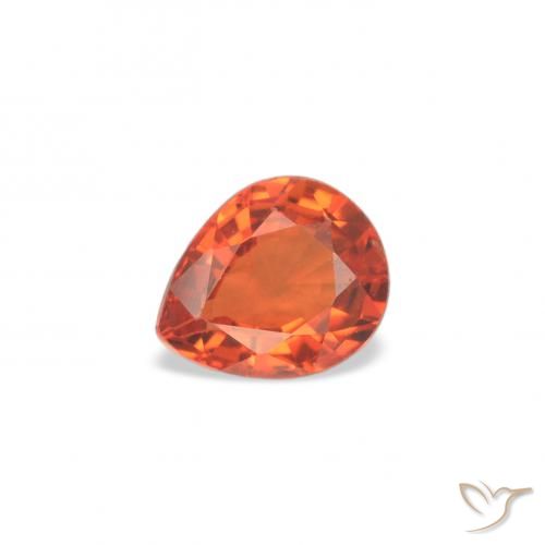 0.36ct Natural Naranja medio Zafiro, En forma de pera, VS