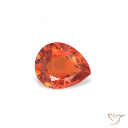 Zafiro Naranja medio natural de 0.36 ct, En forma de pera, VS